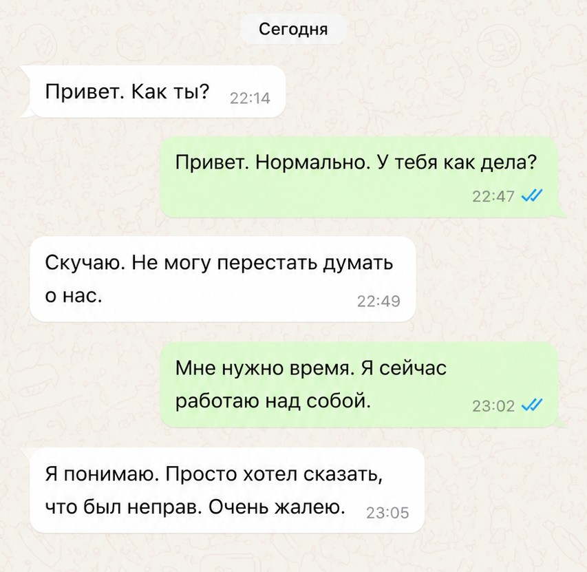 Скриншот переписки